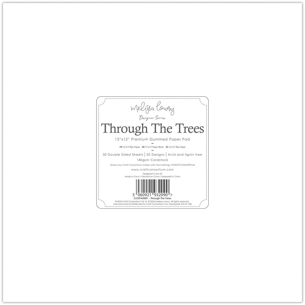 Craft Consortium Through The Trees 12"x12" Double-Sided Paper Pad, 30/Pkg (CDPAD001)
