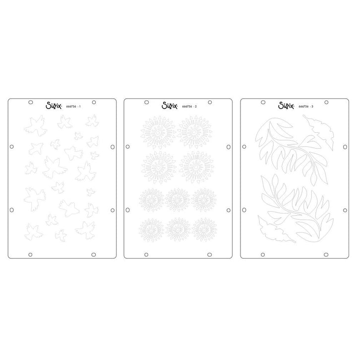 Sizzix Clear Stamp Set W/Stencils: Ikigai, 8/Pkg, By Cat Kerr (5A002BLH1GF32)