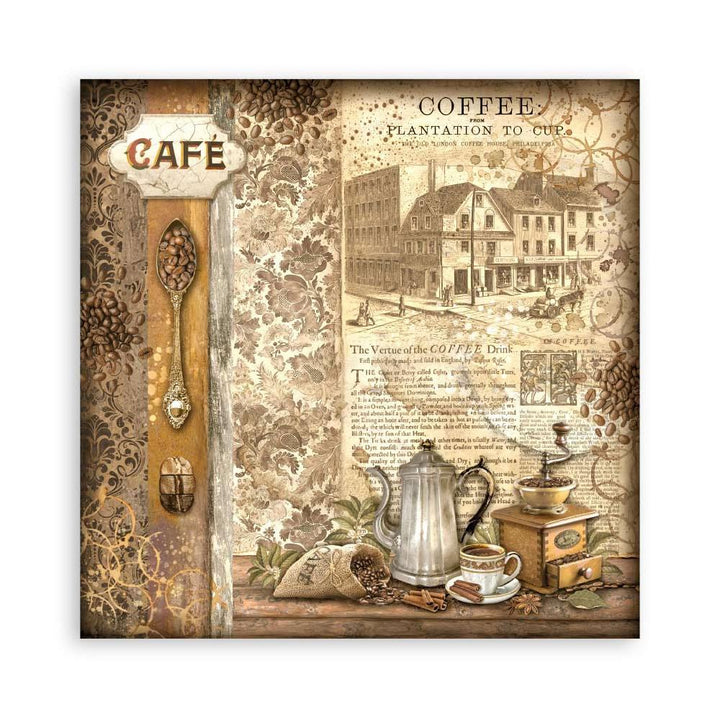 Stamperia Coffee And Chocolate 8"X8" Single-Sided Paper Pad, 22/Pkg (SBBSXB01)