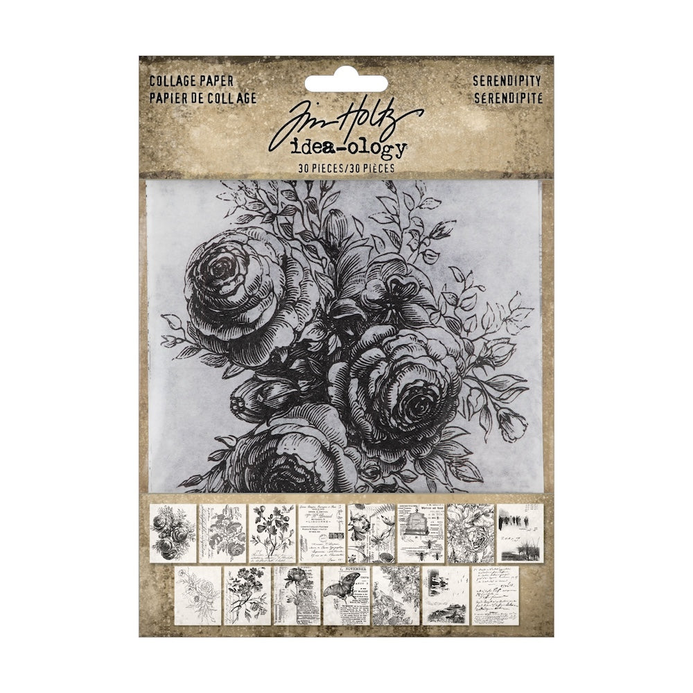Tim Holtz Idea-ology Collage Paper: Serendipity, 30 Pieces (TH94365)