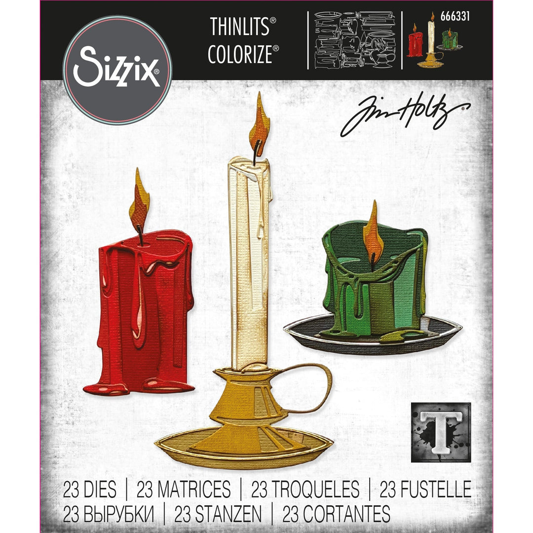 Tim Holtz Thinlits Dies: Candleshop Colorize, 23/Pkg, by Sizzix (666331)
