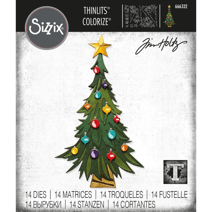 Tim Holtz Thinlits Dies: Trim-a-Tree Colorize, 14/Pkg, by Sizzix (666332)