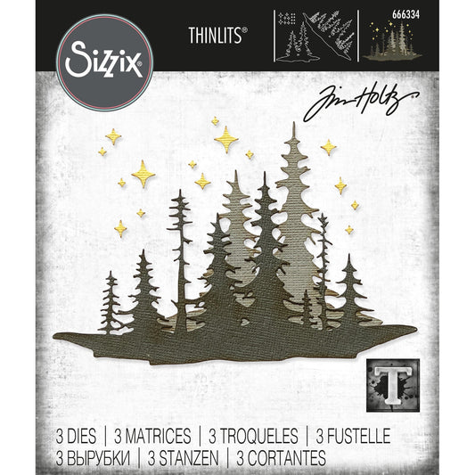 Tim Holtz Thinlits Dies: Forest Shadows, 3/Pkg, by Sizzix (666334)