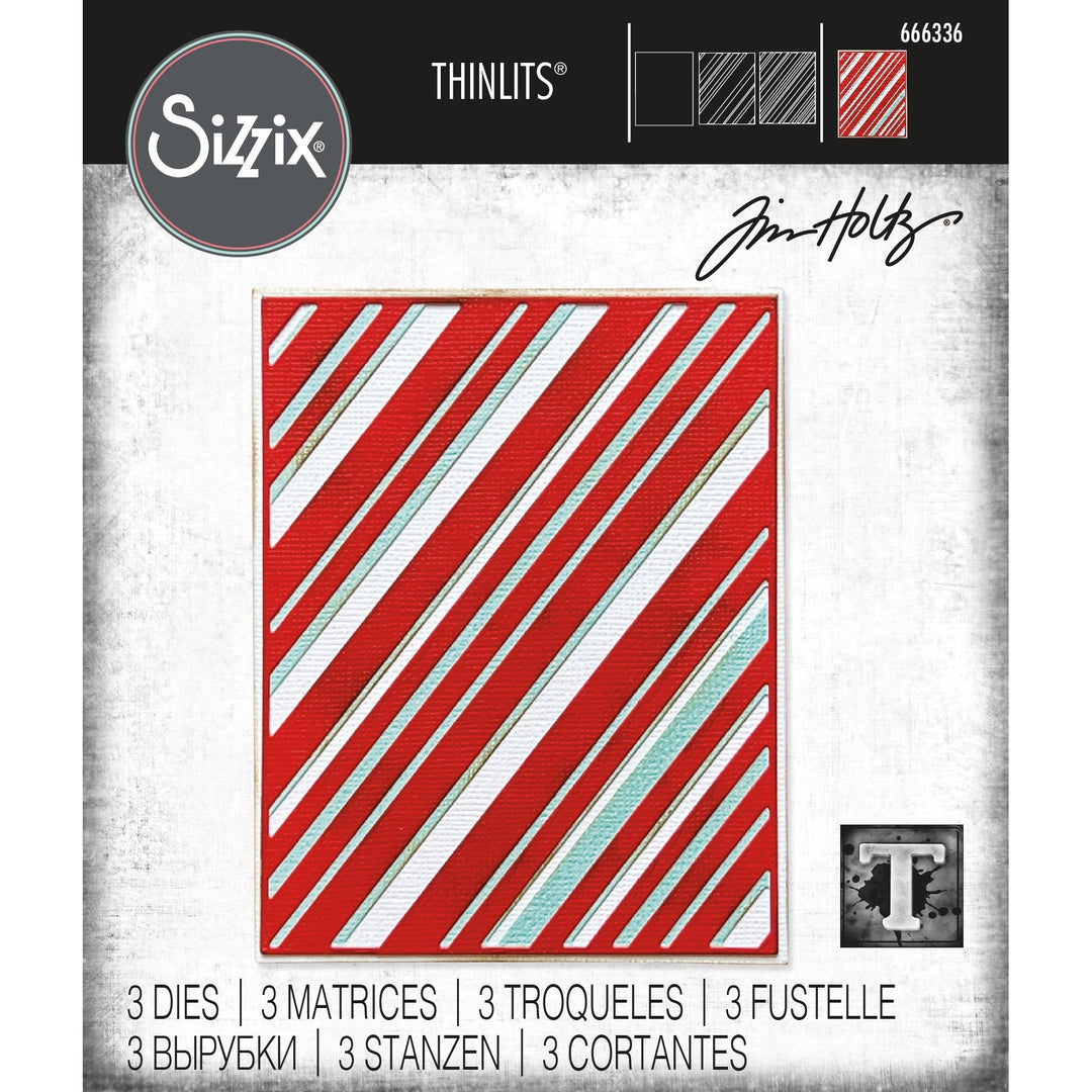 Tim Holtz Thinlits Dies: Layered Stripes, 3/Pkg, by Sizzix (666336)