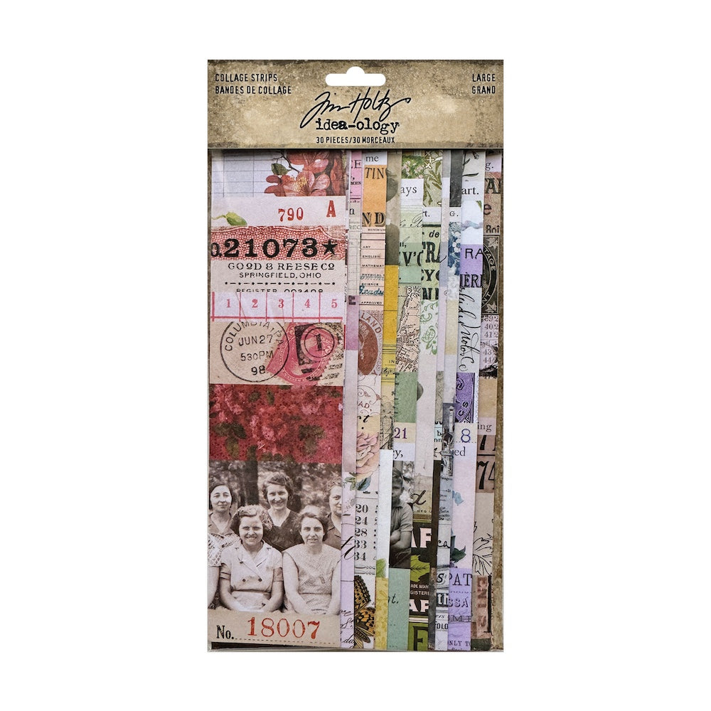 Tim Holtz Idea-ology Collage Strips Large, 30 Pieces (TH94367)