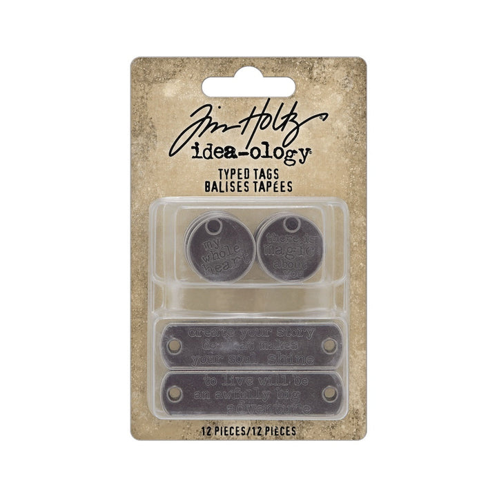 Tim Holtz Idea-ology Typed Tags, 12 Pieces (TH94382)