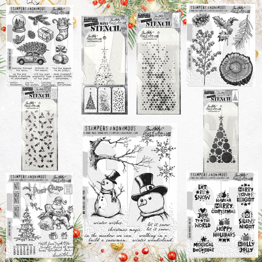 Tim Holtz Christmas 2024 Stamps and Stencils - Complete Collection