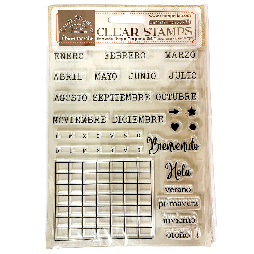 Stamperia Clear Stamps: Spanish Calendar, Monthly (WTK187)