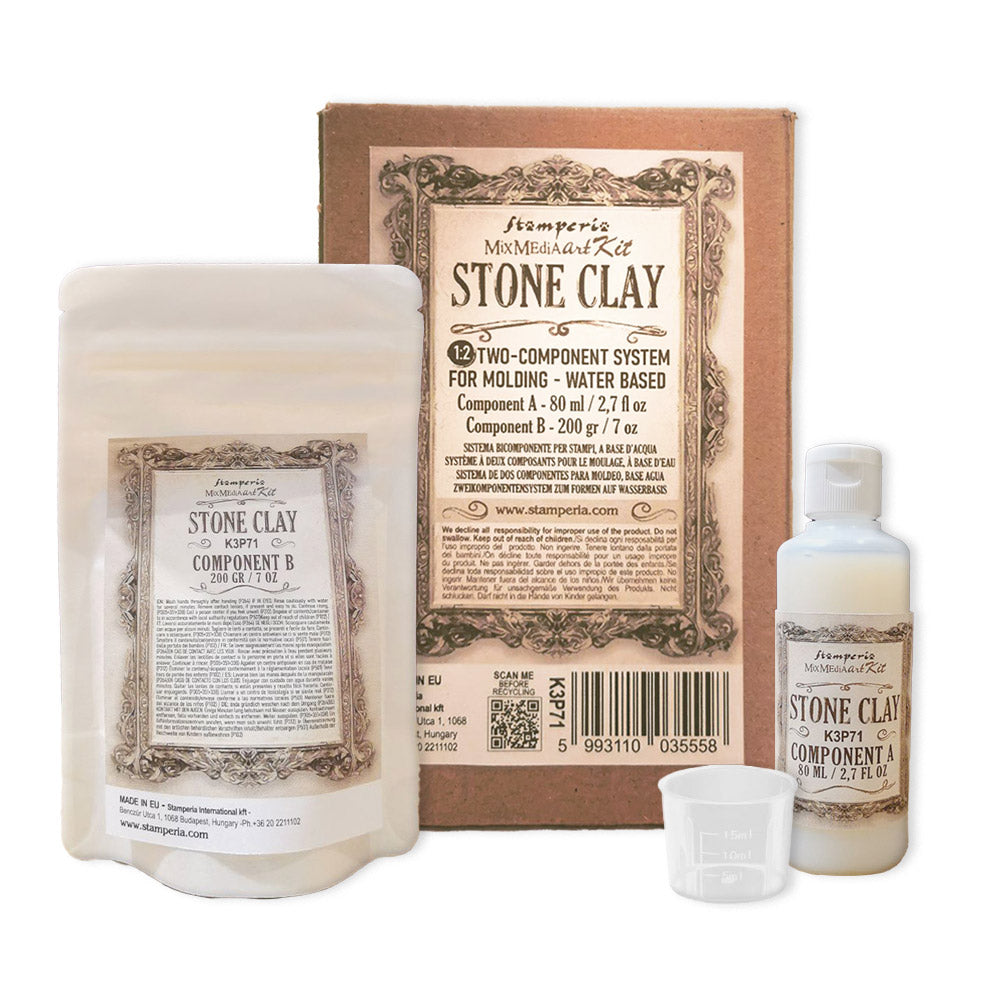 Stamperia Stone Clay Set, 80ml + 200g (5A0027N31G9ZJ)