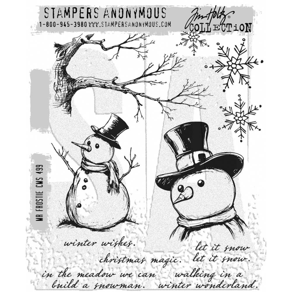 Tim Holtz 7"X8.5" Cling Stamps: Mr. Frostie, by Stampers Anonymous (CMSLG1GHTX)