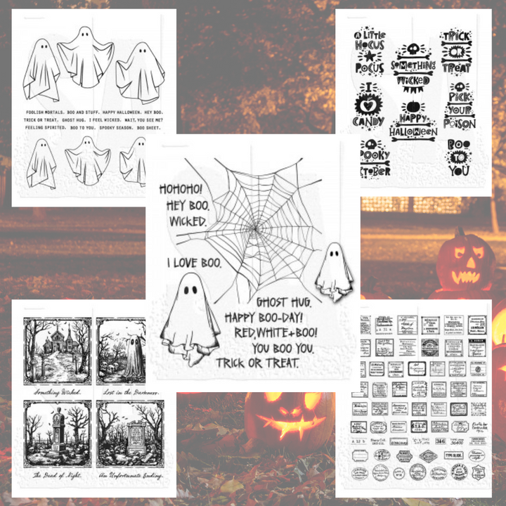 Tim Holtz 7"x8.5" Cling Stamp: New Halloween 2024 Bundle