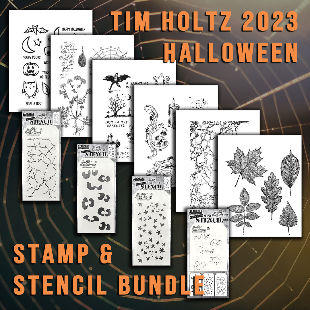 Tim Holtz 2023 Halloween Stamp & Stencils, 10 Product Bundle – Only One  Life Creations