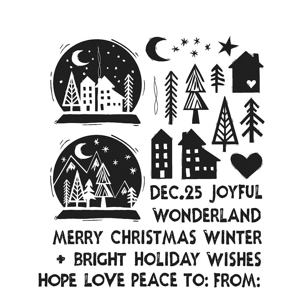 Tim Holtz 7"X8.5" Cling Stamps: Festive Print, by Stampers Anonymous (CMSLG472)