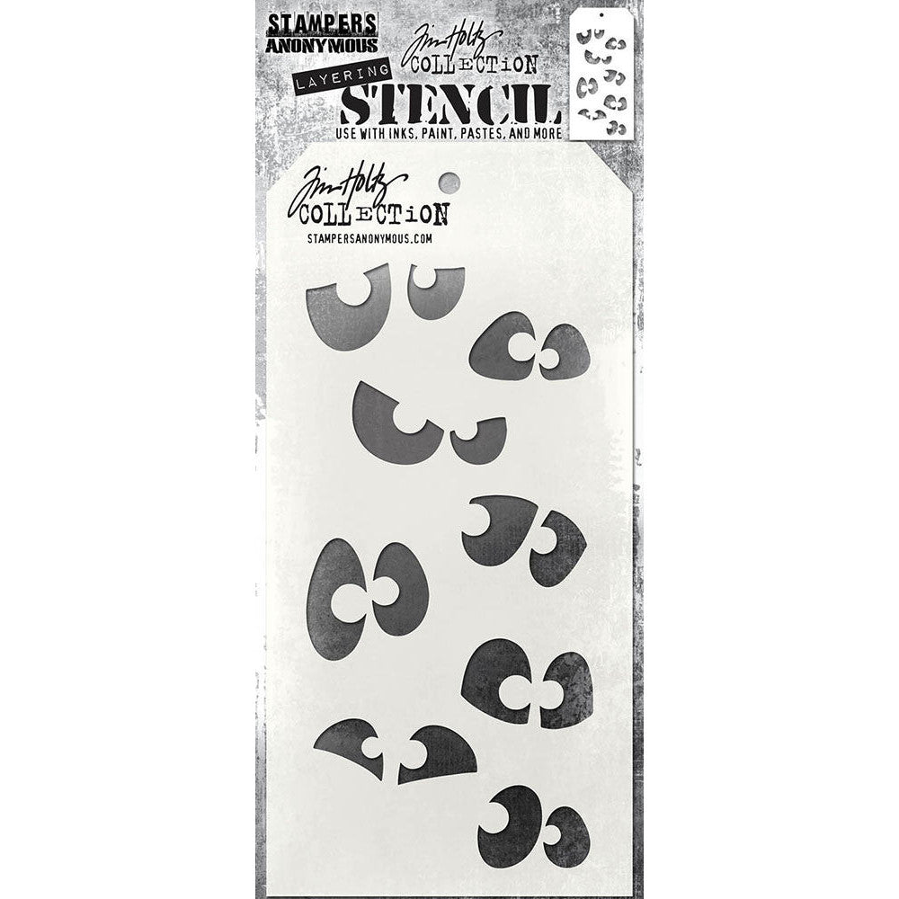 Tim Holtz 4"x8.5" Layering Stencil: Peekaboo, by Stampers Anonymous (THS169)