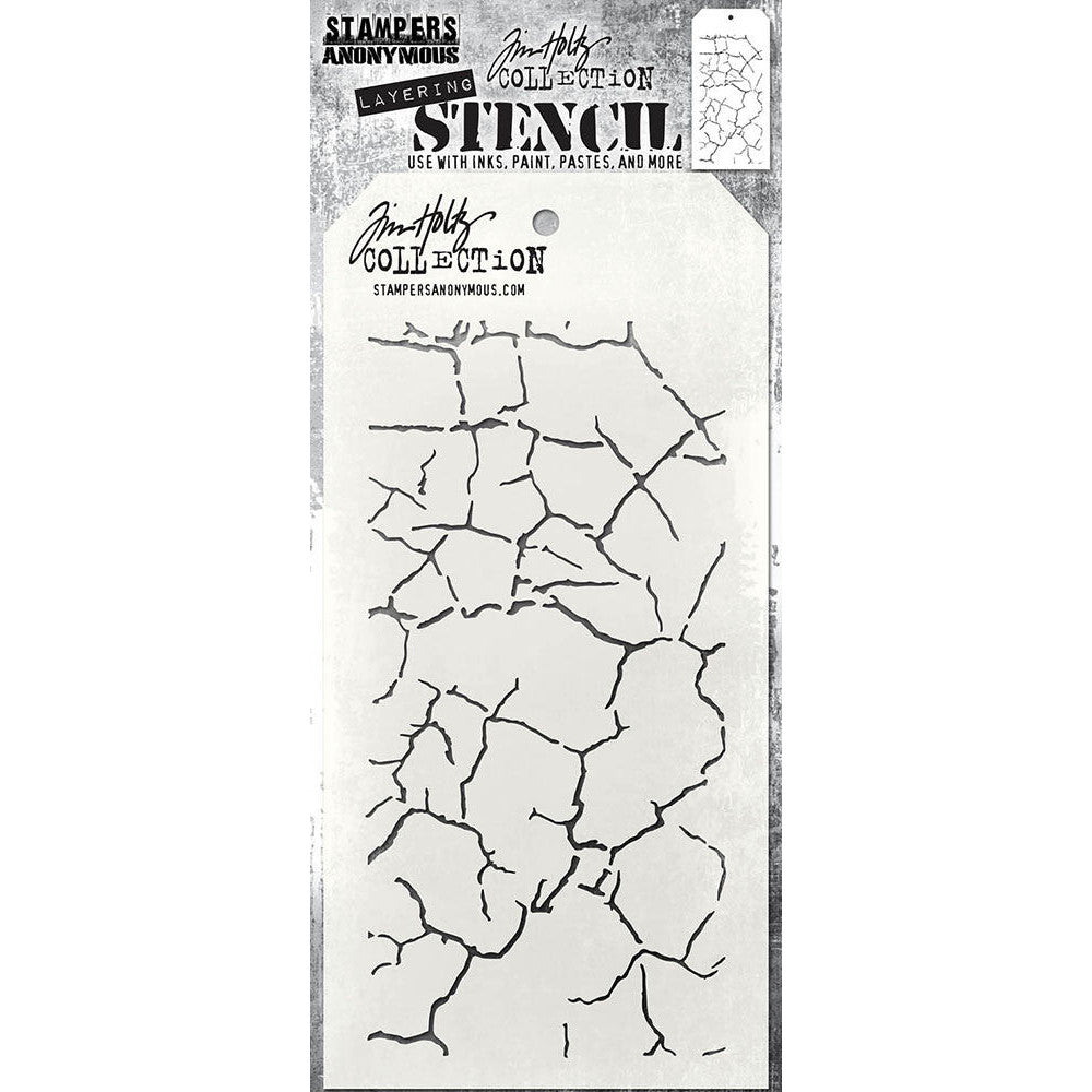 Tim Holtz 4"x8.5" Layering Stencil: Fractured, by Stampers Anonymous (THS171)