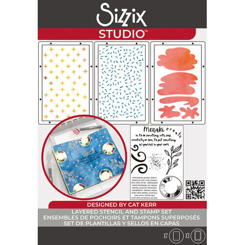 Sizzix Clear Stamp Set W/Stencils: Create, 10/Pkg, By Cat Kerr (5A002BLL1GF33)