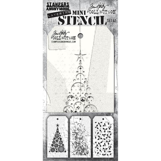 Tim Holtz Mini Layered Stencil Set: #62, 3/Pkg, by Stampers Anonymous (MTS1GHV0)