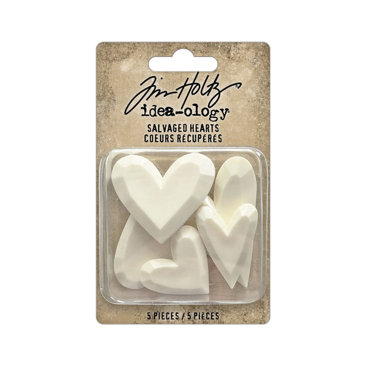 Tim Holtz Idea-ology Salvaged Hearts, 5 Pieces (TH94380)
