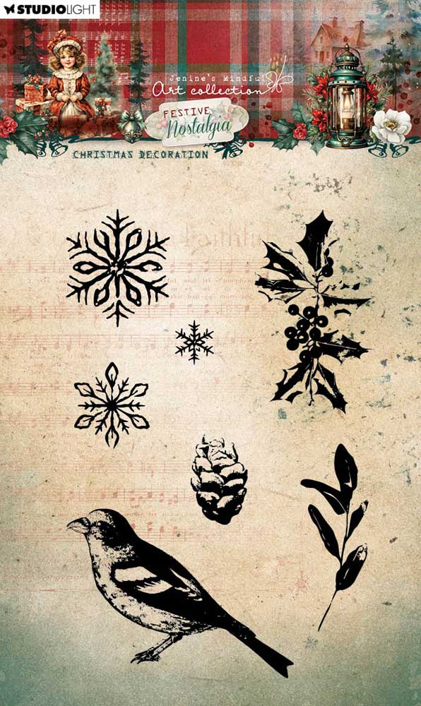 Studio Light Jenine's Mindful Art Festive Nostaligia Clear Stamps: Nr. 752, Christmas Decoration (5A002BJ41GF18)