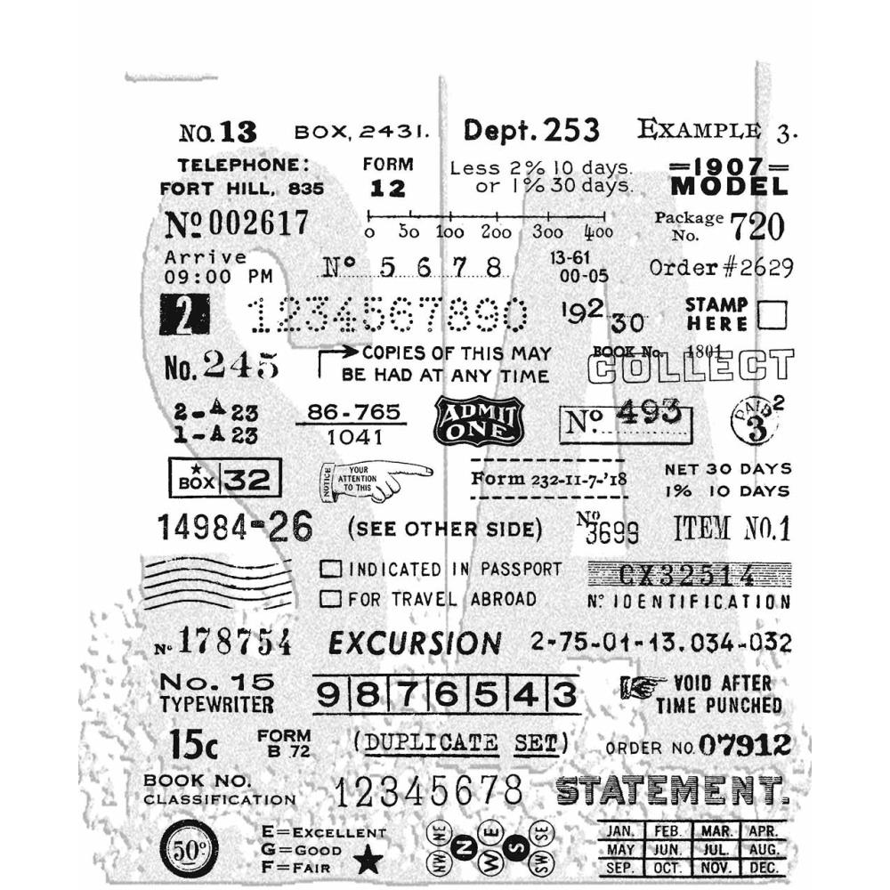 New Tim Holtz 7"x8.5" Cling Stamp: Tidbits (CMS488)