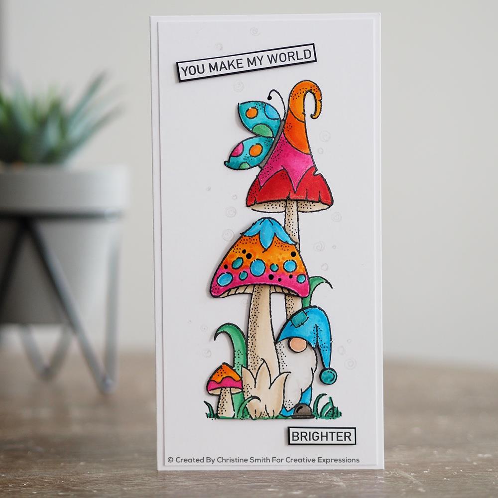 Woodware 8"x2.5" Clear Stamp: Magic Mushrooms (FRS407)