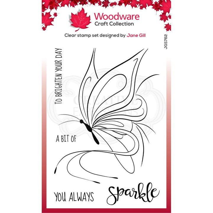 Woodware 4"x6" Clear Stamp: Butterfly Sketch (JGS762)