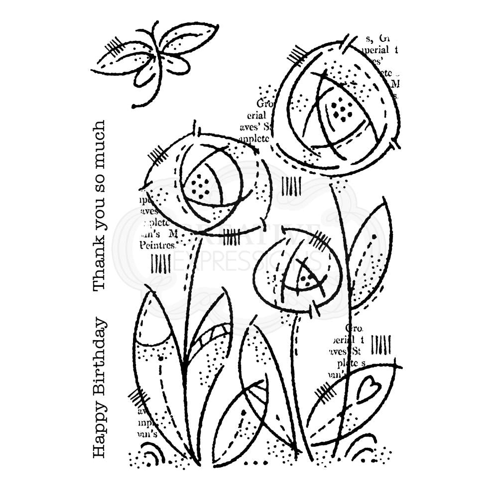 Woodware 4"x6" Clear Stamps: Flower Blooms (FRS854)