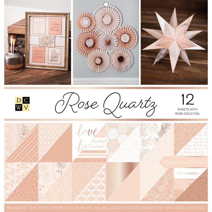 DCWV 12"x12" Double Sided Cardstock Paper Stack: Rose Quartz (PS005561)