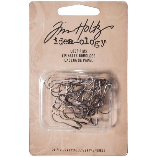 Tim Holtz Idea-Ology 1" Metal Loop Pins, 24/Pkg (TH93200)