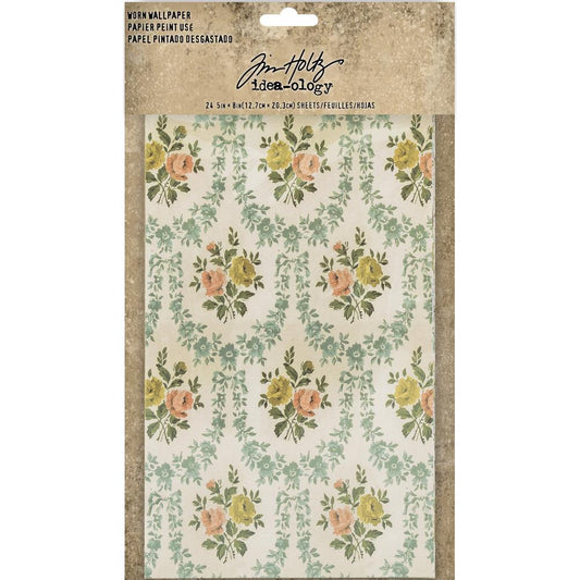 Tim Holtz Idea-Ology 5"X8" Worn Wallpaper, 24/Pkg 
(TH93692)