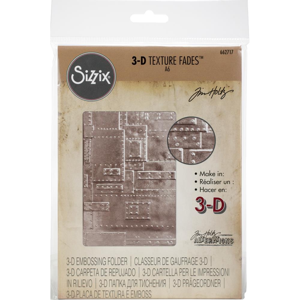 Tim Holtz 3D Texture Fades Embossing Folder: Foundry, by Sizzix (662717)