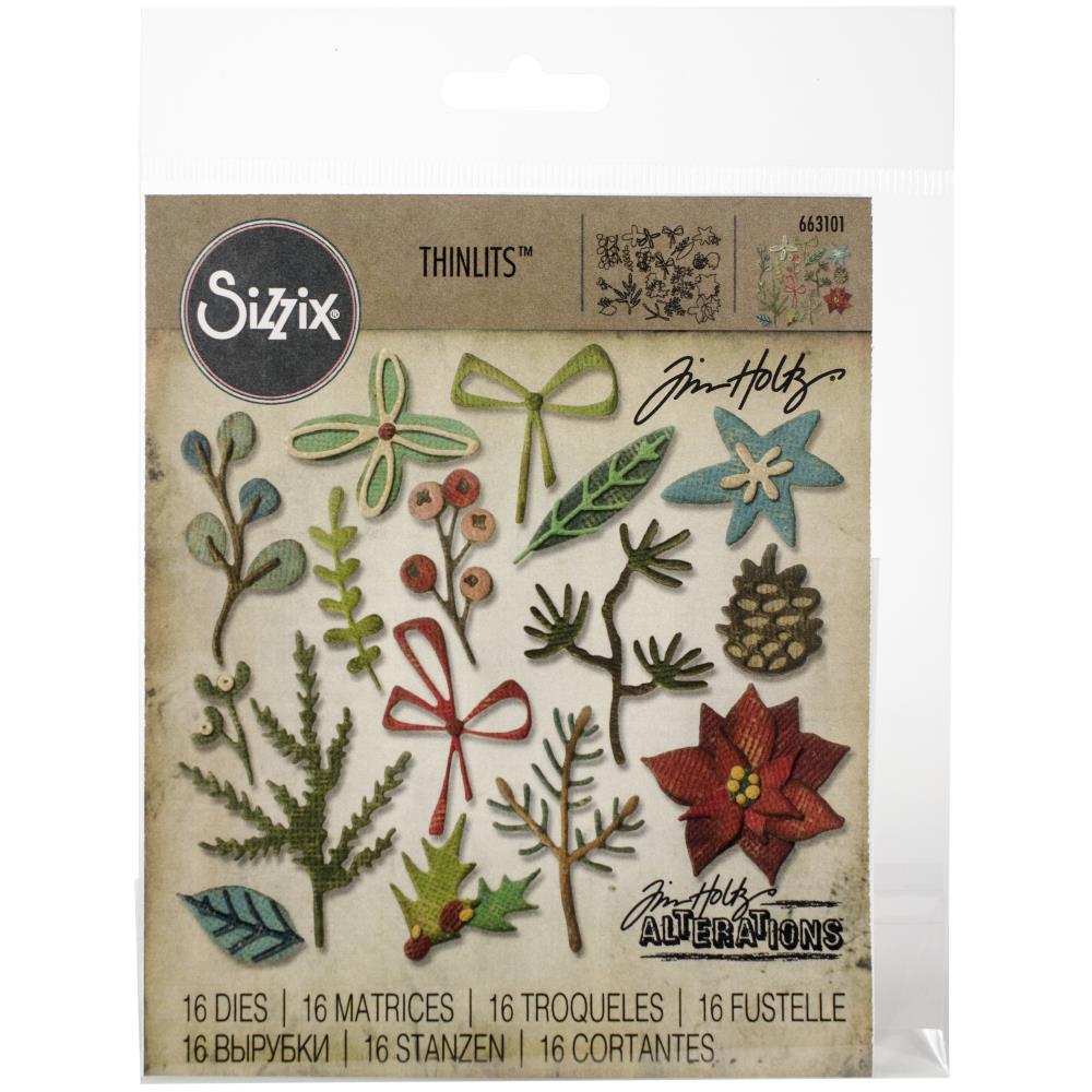 Sizzix Thinlits Dies: Funky Festive, 18/Pkg, By Tim Holtz (663101)