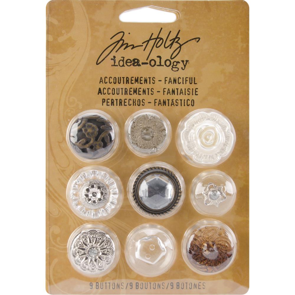Tim Holtz Idea-Ology Accoutrements Buttons: Fanciful, 9/Pkg (TH92873)