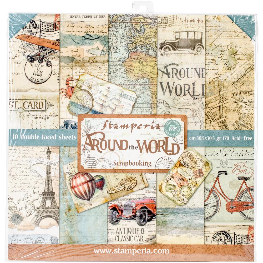 Stamperia Around The World 12"X12" Double-Sided Paper Pad, 10/Pkg (SBBL28)