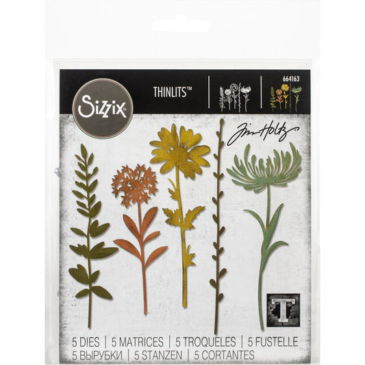 Sizzix Thinlits Dies: Wildflower Stems #1, By Tim Holtz (664163)