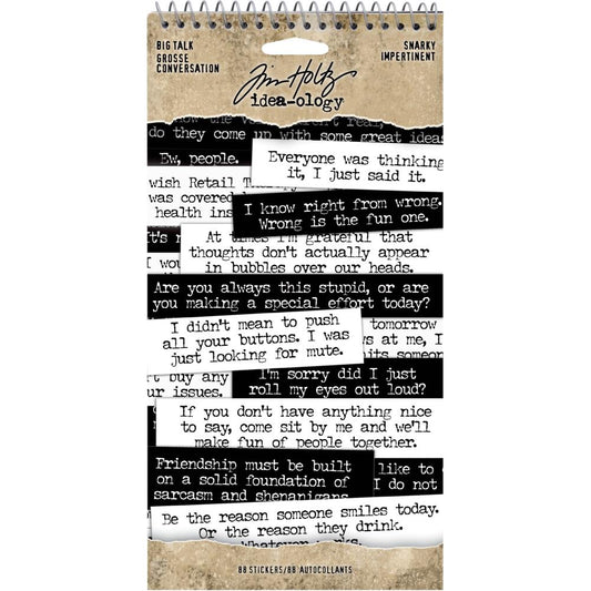 Tim Holtz Idea-Ology Big Talk Stickers Tablet: Snarky (TH93797)