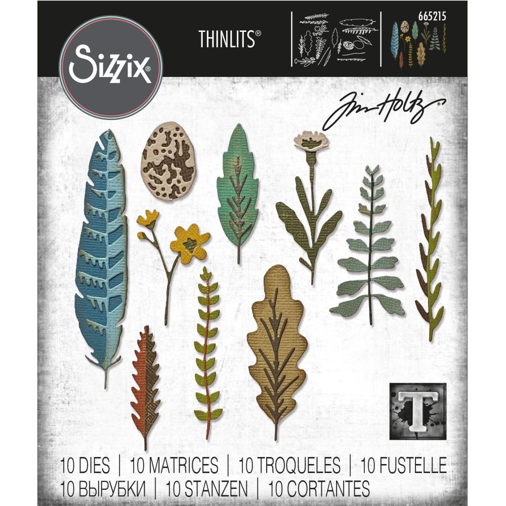 Sizzix Thinlits Dies: Funky Nature, 10/Pkg, By Tim Holtz (665215)