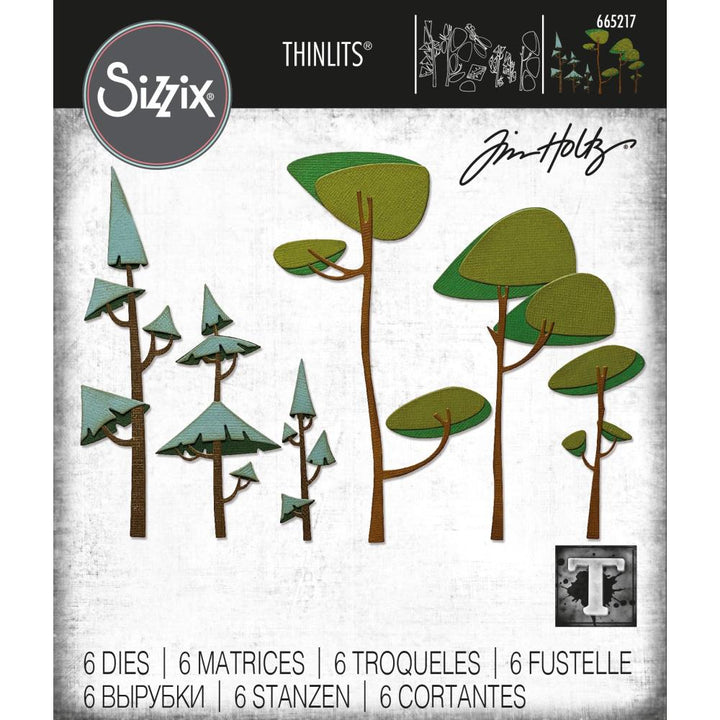 Sizzix Thinlits Dies: Funky Trees, 6/Pkg, By Tim Holtz (665217)
