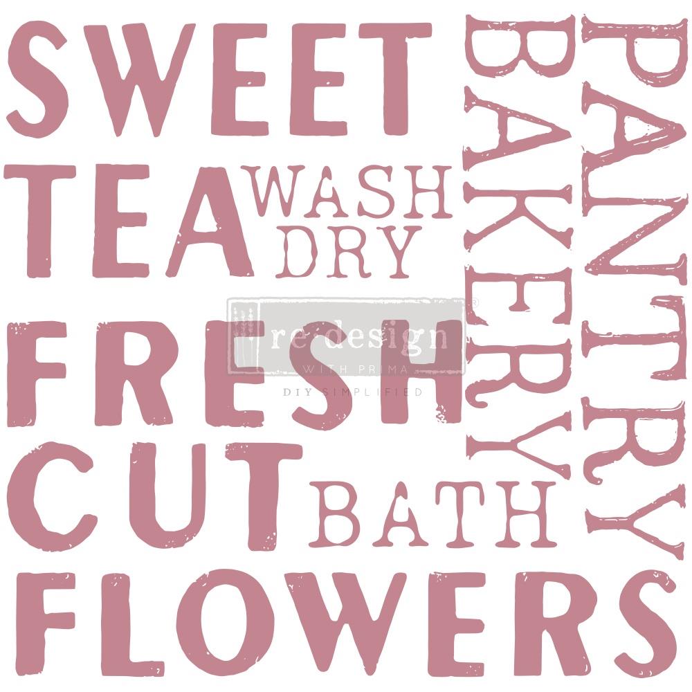 Prima Marketing 12"x12" Re-Design Decor Clear Cling Stamps: Sweet Tea (652616)