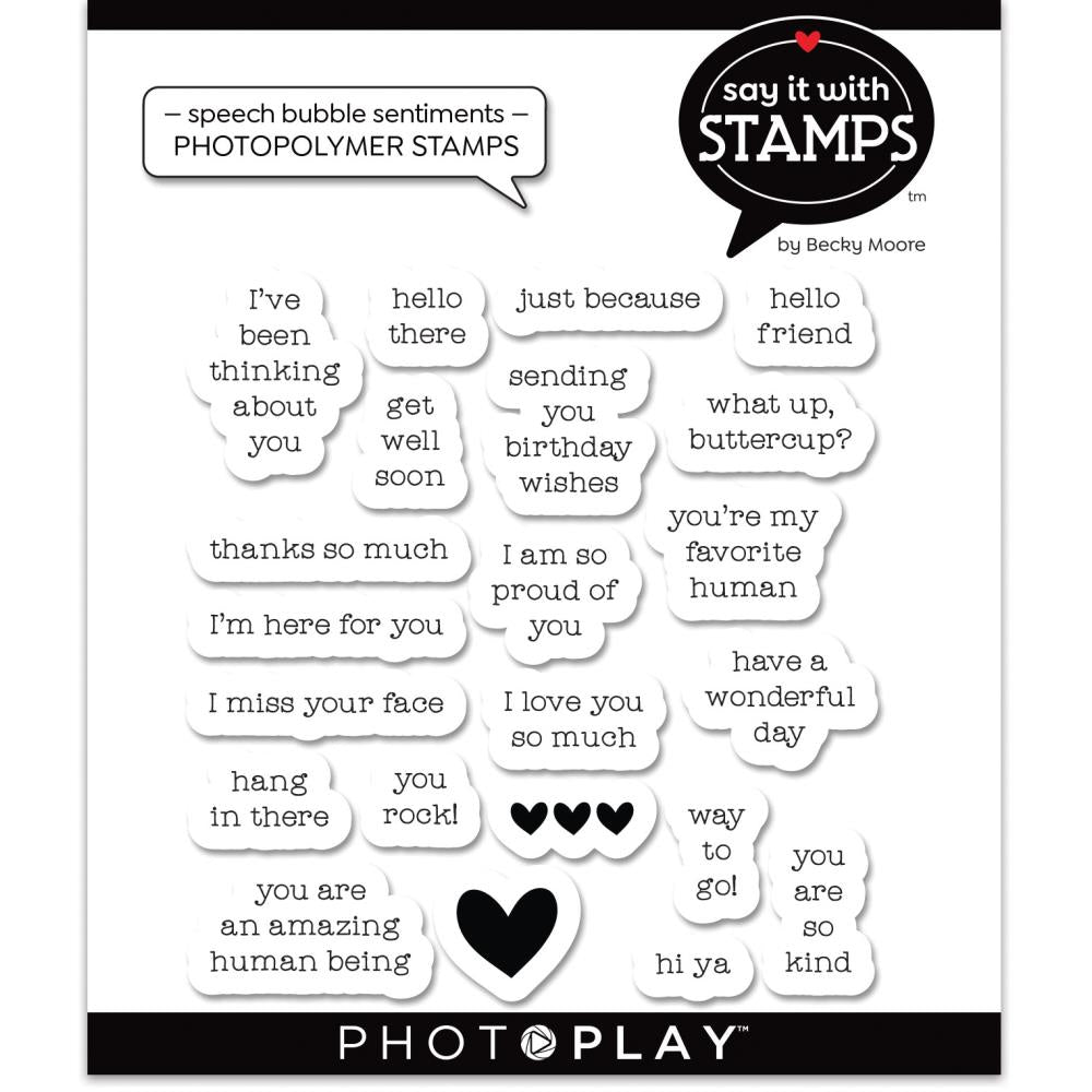 PhotoPlay Say It With Stamps Photopolymer Stamps: Speech Bubble Sentiments (SIS2821)