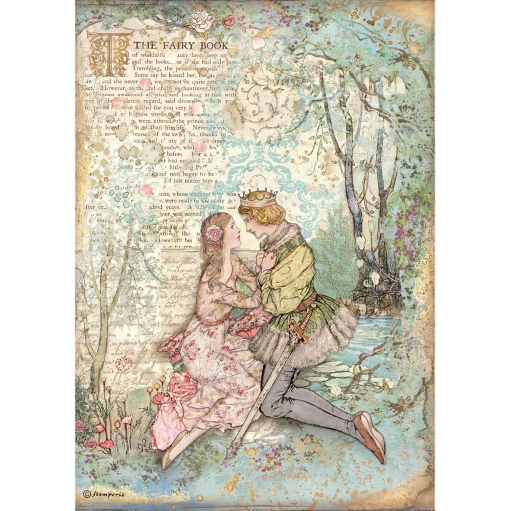 Stamperia Sleeping Beauty Rice Paper Sheet: Lovers (DFSA4574)