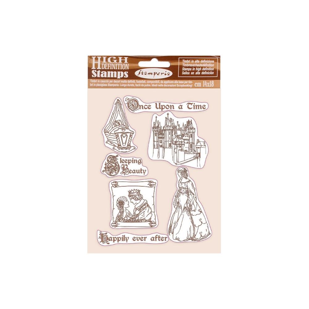 Stamperia Sleeping Beauty 5.5"x7" Rubber Stamp: Once Upon A Time (WTKCC201)