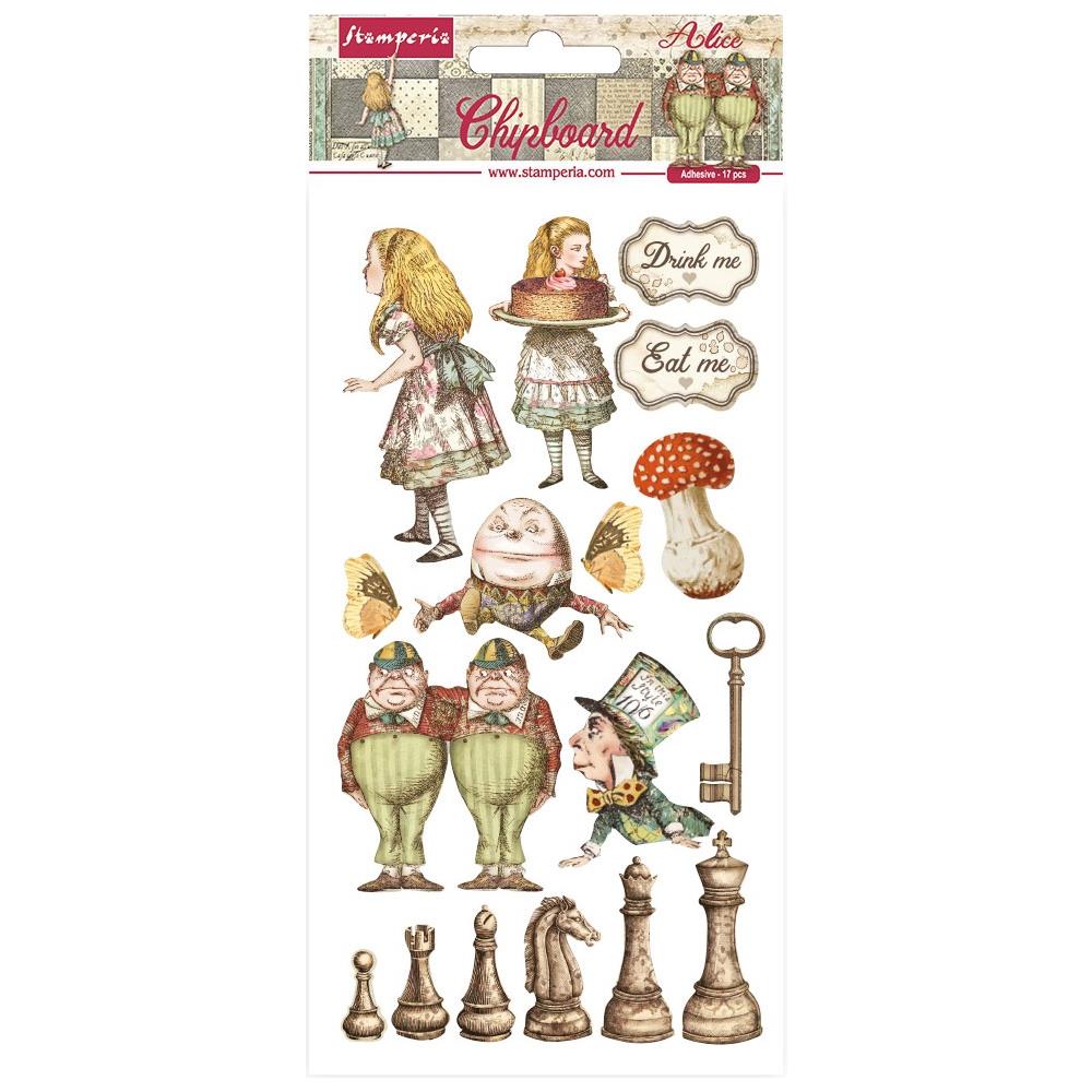 Stamperia Alice Through The Looking Glass 6"x12" Adhesive Chipboard (DFLCB38)