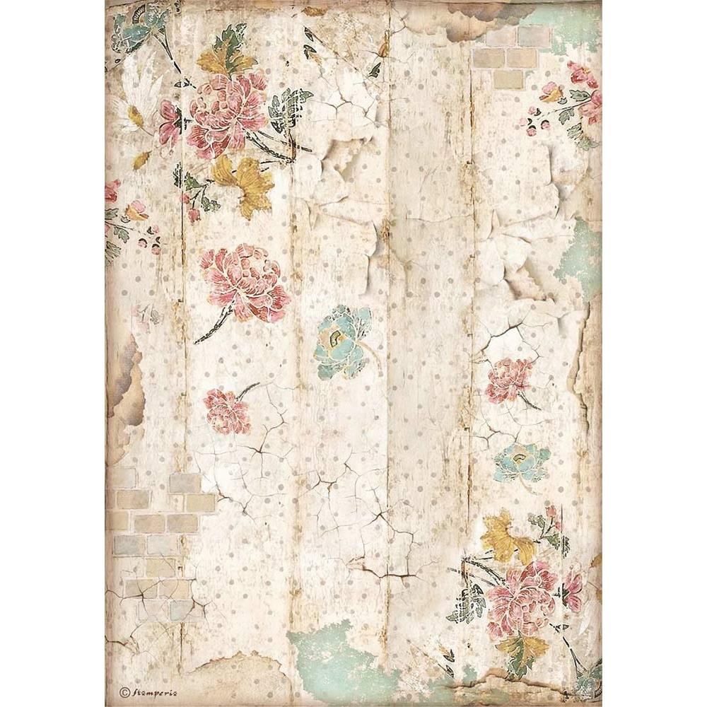 Stamperia Alice Wall Texture A4 Rice Paper Sheet (DFSA4603)