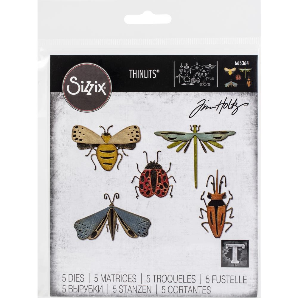 Sizzix Thinlits Dies: Funky Insects, 5/Pkg, By Tim Holtz (665364)