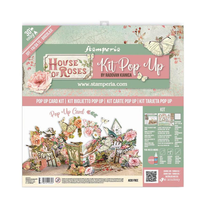 Stamperia House Of Roses Pop Up Card Kit (SBPOP02)