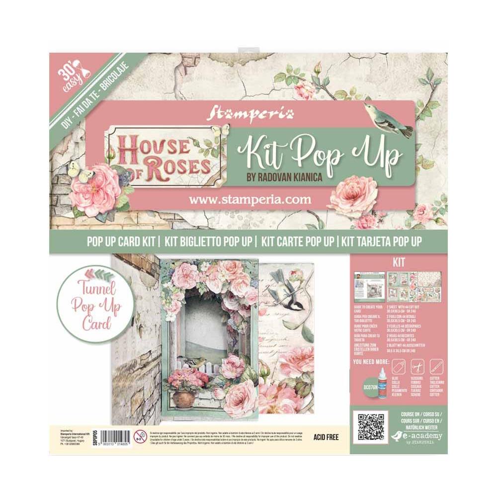 Stamperia House Of Roses Tunnel Pop Up Card Kit (SBPOP05)