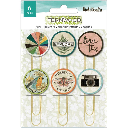 Vicki Boutin Fernwood Epoxy Paper Clips, 6/pkg (VB010806)