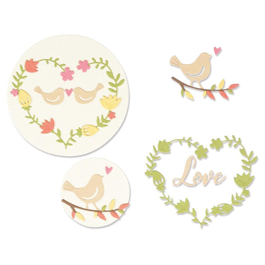 Sizzix Thinlits Dies: Mini Love Birds, by Lisa Jones (665484)