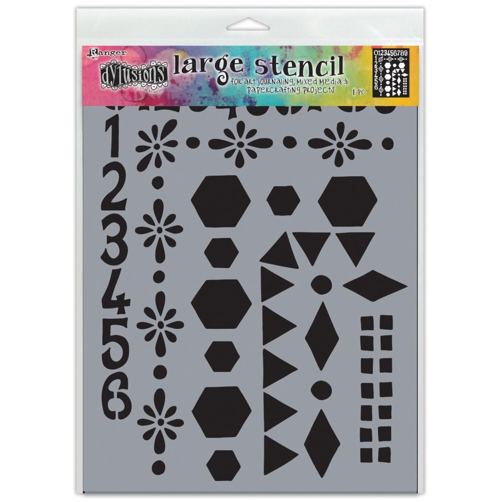 Dylusions 9"x12" Stencil: Number Frame, by Dyan Reaveley (DYSL78036)